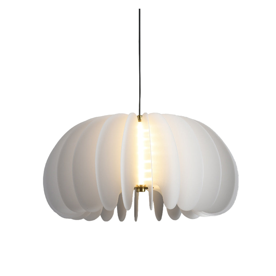 Geometric White PE Shade Pendant Light — 20W LED, 3000K Warm White, 1.5m Adjustable Cord