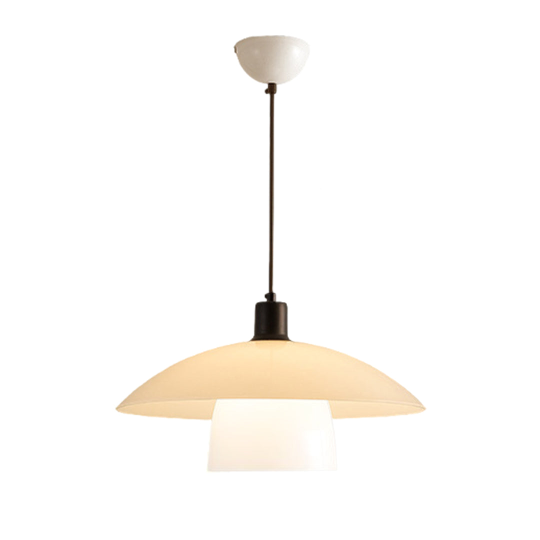 Wabi-Sabi Opal Glass Pendant — Iron, 1-Light, 30cm & 40cm, Three-Color Dimming, Adjustable Height