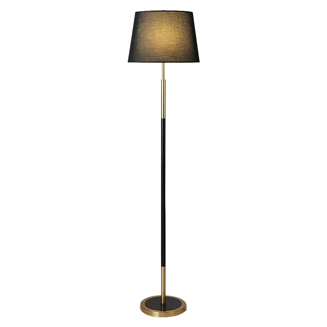 Country Style Vintage Wrought Iron Floor Lamp with Fabric Shade Luxe