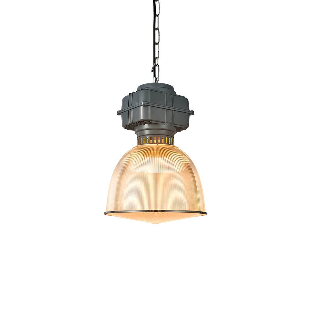 Industrial Pendant Light — Gray Aluminum, Transparent PC Shade, E27, 9W, 59.1" Adjustable Chain