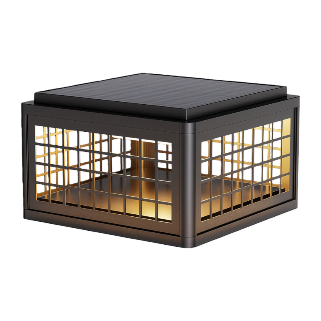 Modern Outdoor Pillar Post Light — Aluminum & Acrylic, Solar / Hardwired, Four-Color LED, IP54, 25CM–40CM