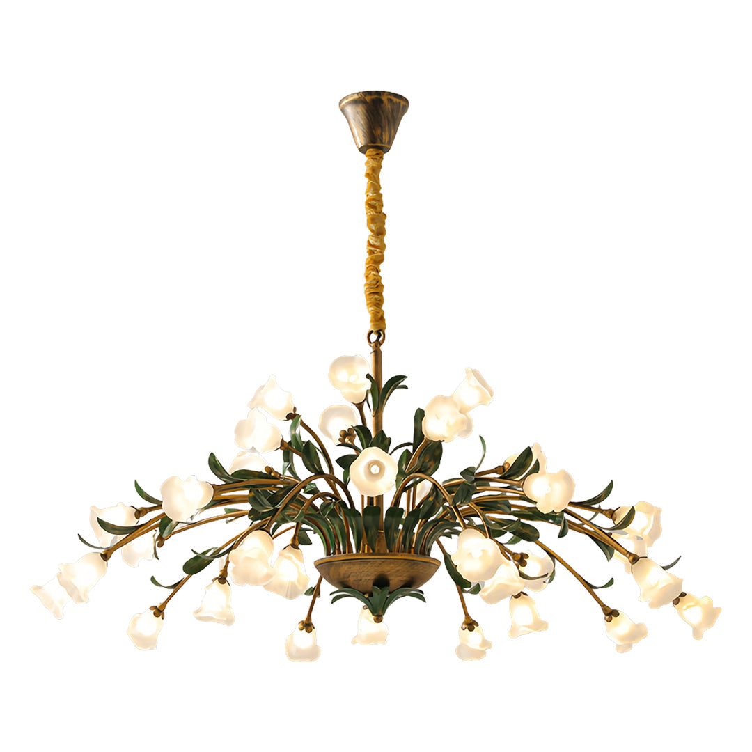Vintage Floral Branch Chandelier — Iron and Glass, G4 3-Step Dimming, 12 to 35-Head