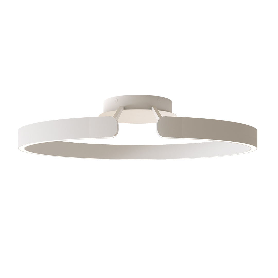 Minimalist Halo Ring Flush-Mount Ceiling Light — Iron & Aluminum, 80W LED, 15.8" or 23.6", Black / White / Coffee Brown