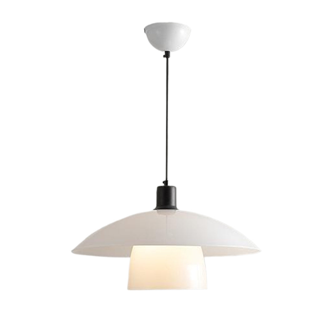 Wabi-Sabi Opal Glass Pendant — Iron, 1-Light, 30cm & 40cm, Three-Color Dimming, Adjustable Height
