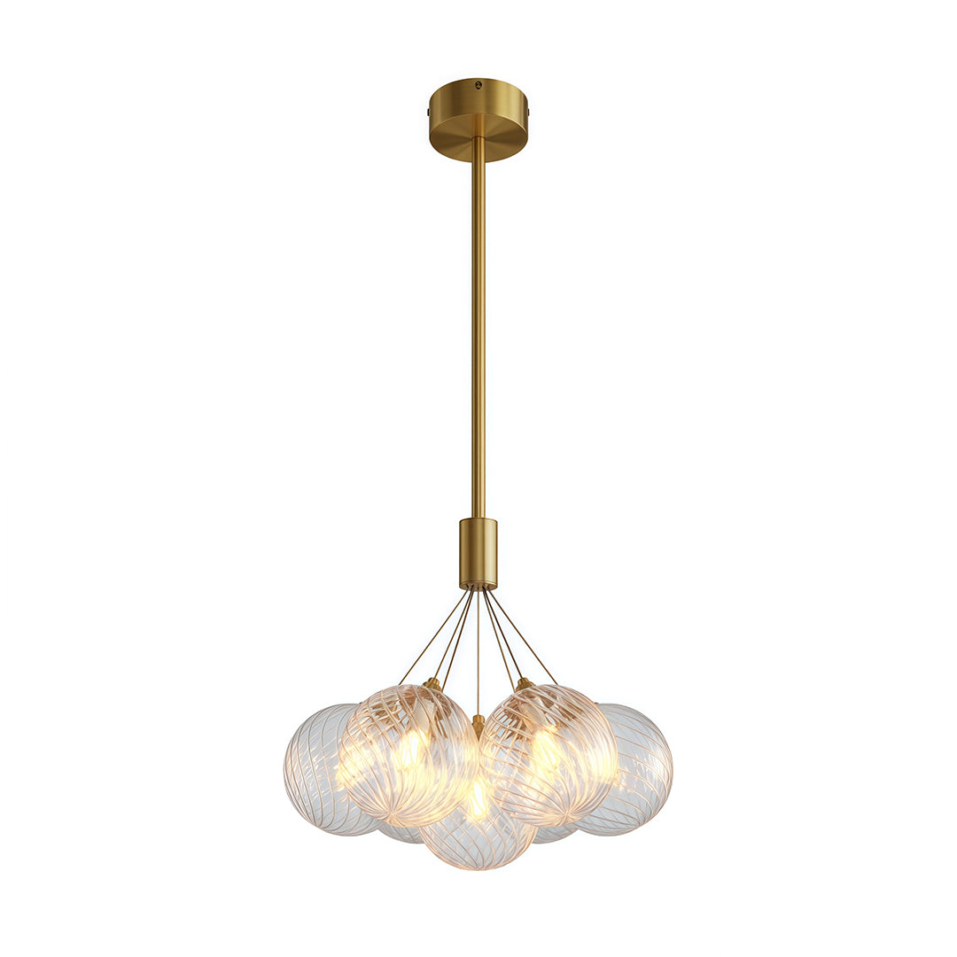 Bubble Glass Chandelier — Solid Copper Frame, G9, 3/7/13-Light