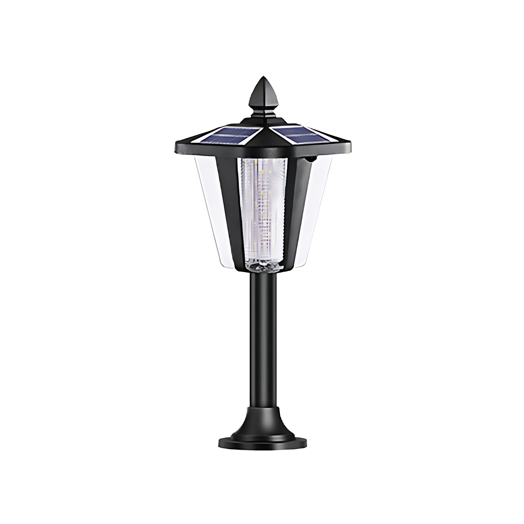 Pointed-Top Solar LED Path Light — Die-Cast Aluminum, Dual-Color 3000K/6000K, Adjustable Height, IP54, Stake or Base Mount