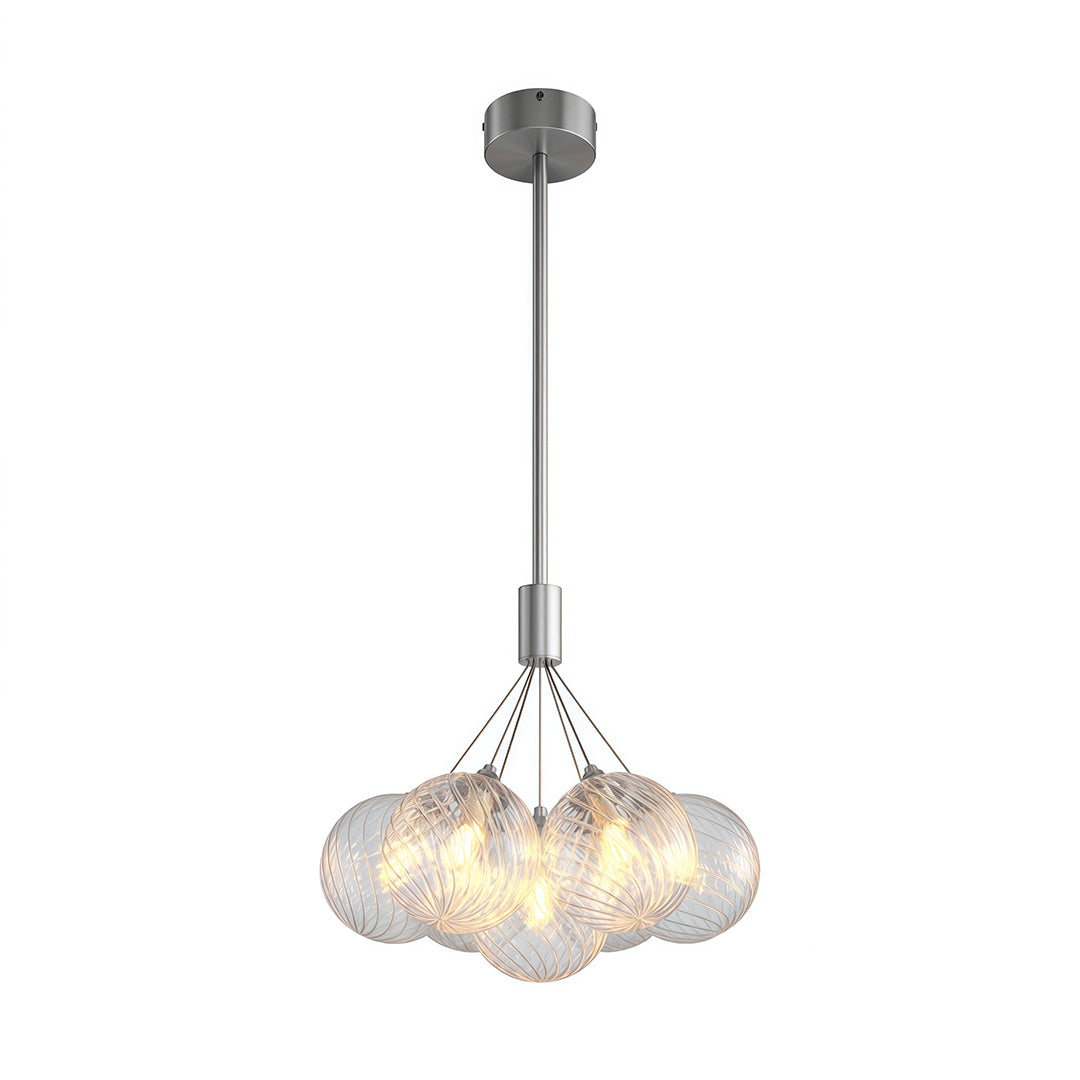 Bubble Glass Chandelier — Solid Copper Frame, G9, 3/7/13-Light