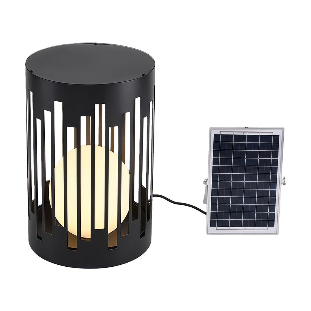 Classic Outdoor Lantern Light — Black Metal, E27 Hardwired or Solar, 3-Step Dimming, IP65, 3 Sizes