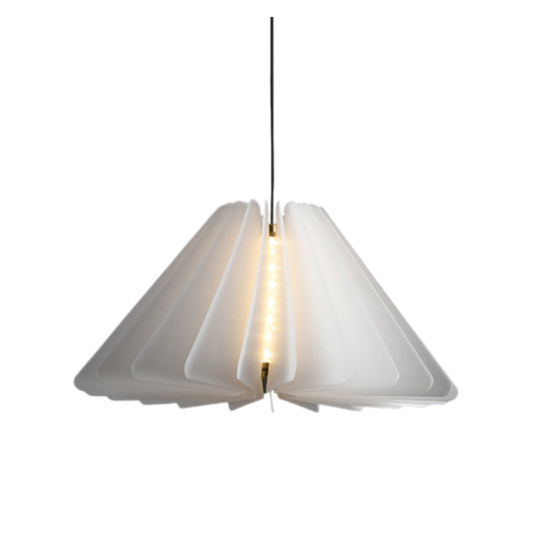 Geometric White PE Shade Pendant Light — 20W LED, 3000K Warm White, 1.5m Adjustable Cord