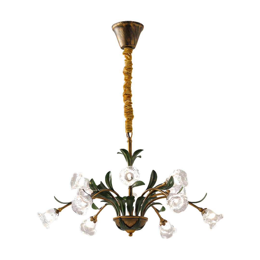 Vintage Floral Branch Chandelier — Iron and Glass, G4 3-Step Dimming, 12 to 35-Head