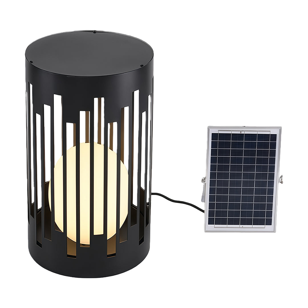 Classic Outdoor Lantern Light — Black Metal, E27 Hardwired or Solar, 3-Step Dimming, IP65, 3 Sizes