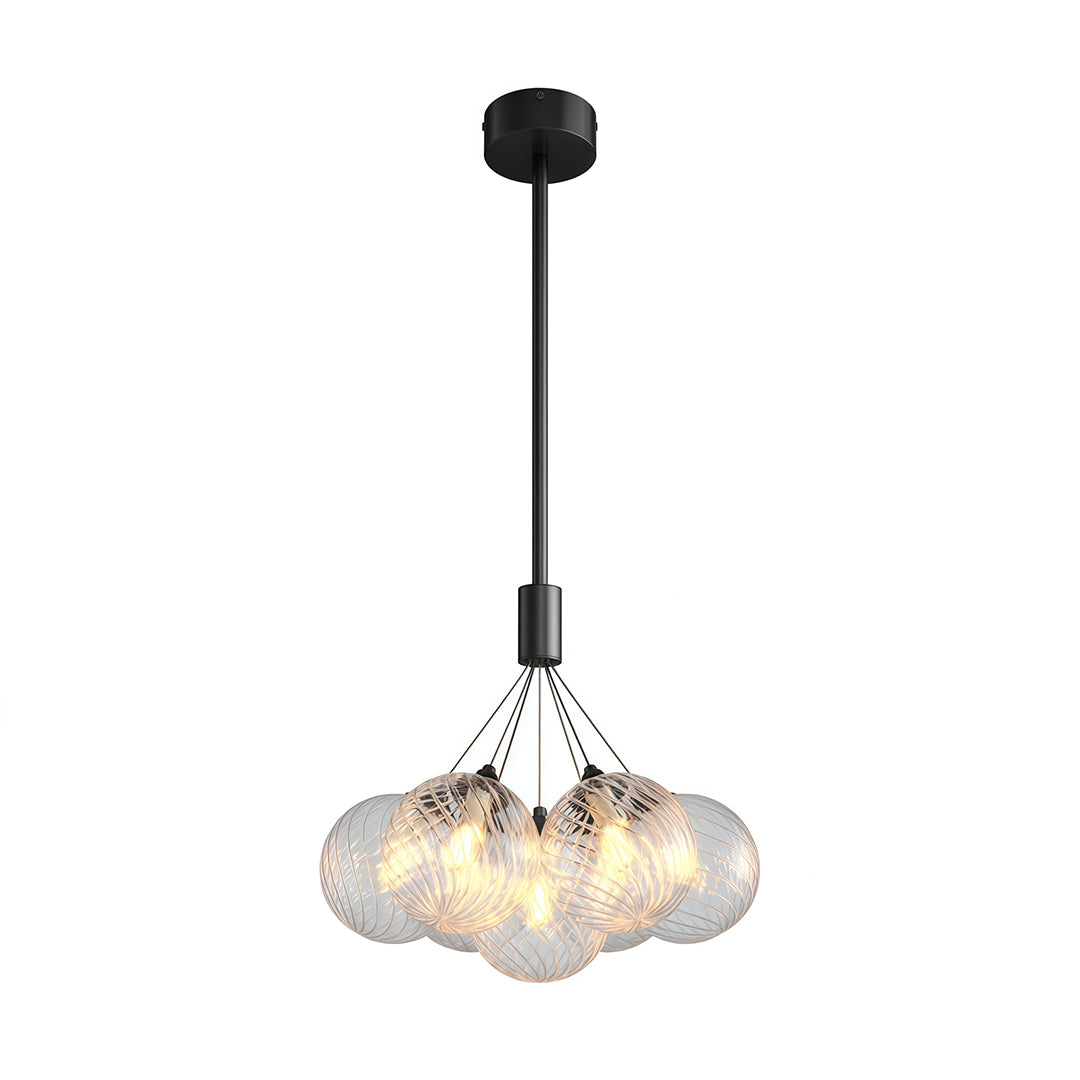 Bubble Glass Chandelier — Solid Copper Frame, G9, 3/7/13-Light
