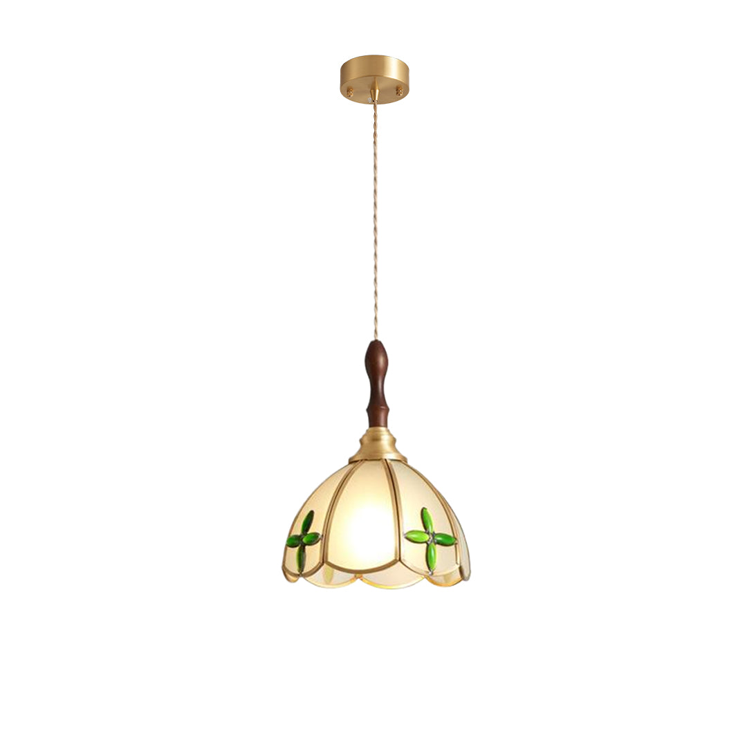 Water Ripple Glass Pendant Light — Full Copper, LED E27, 3-Step Dimming, 1- or 3-Light