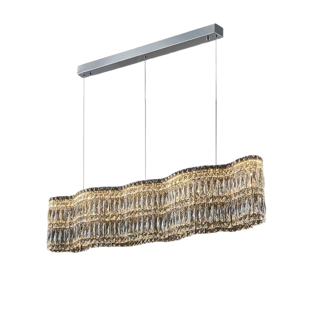 Large K9 Crystal Ring Chandelier — Stainless Steel, Gold or Silver, Stepless Dimming 3000K–6000K, Remote Control, 40W–118W