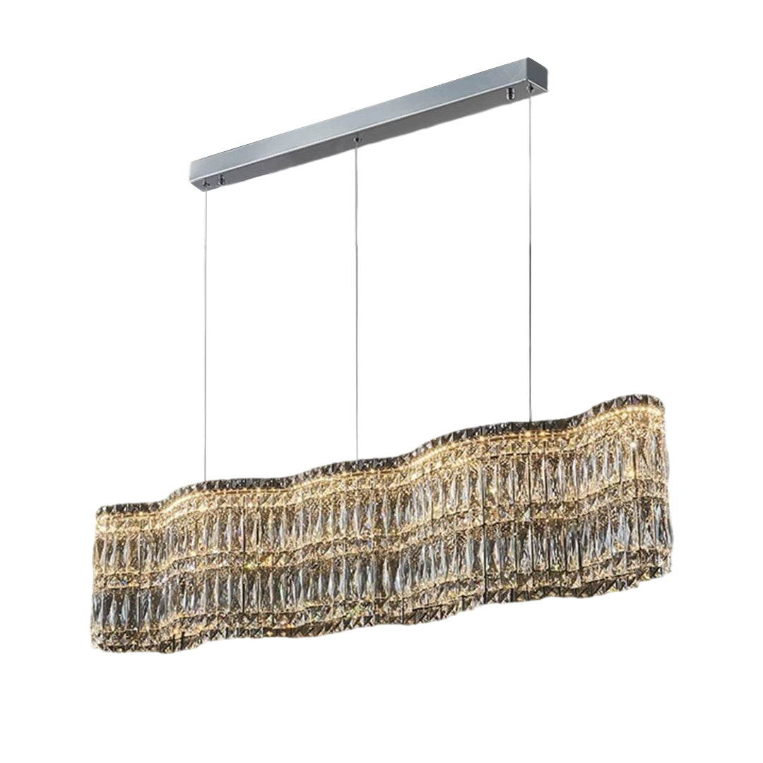 Large K9 Crystal Ring Chandelier — Stainless Steel, Gold or Silver, Stepless Dimming 3000K–6000K, Remote Control, 40W–118W