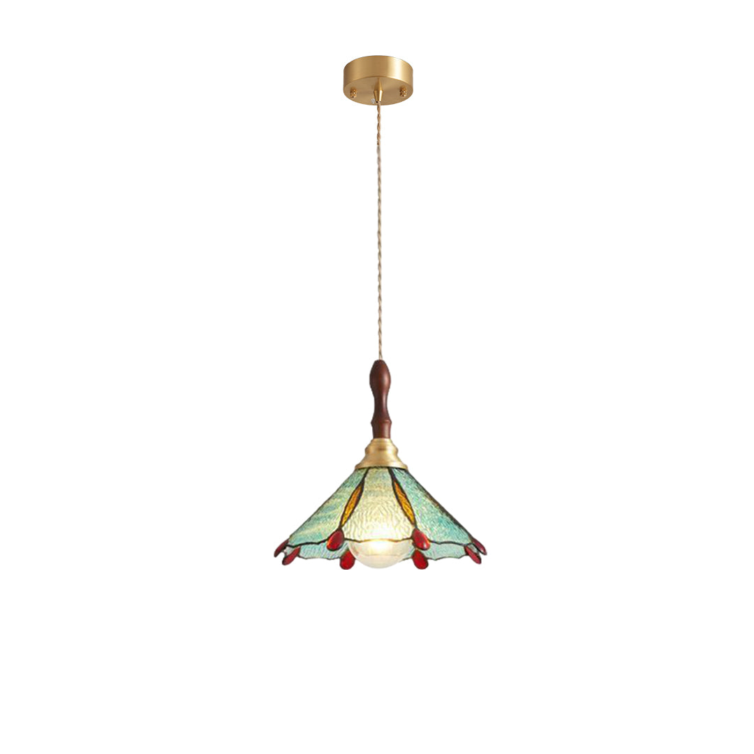 Water Ripple Glass Pendant Light — Full Copper, LED E27, 3-Step Dimming, 1- or 3-Light