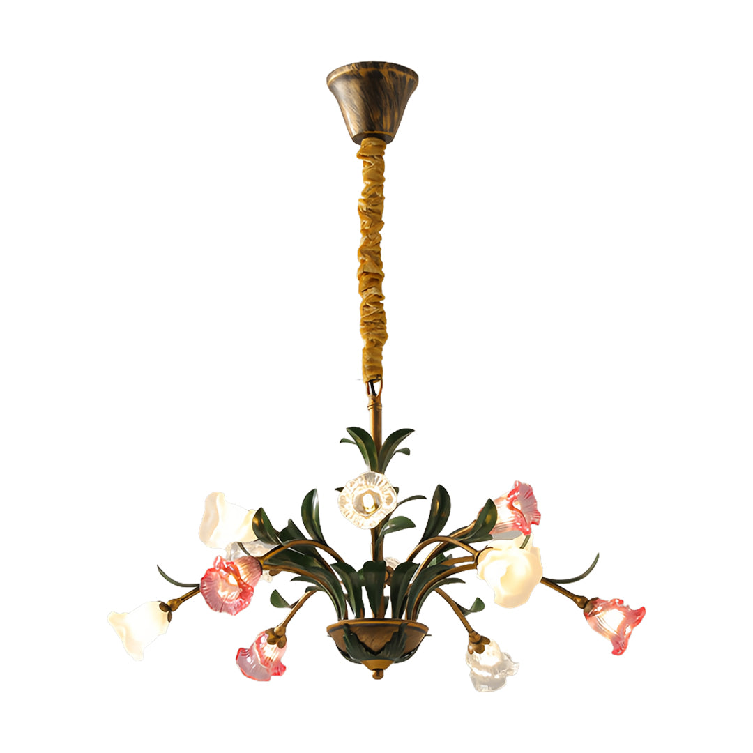 Vintage Floral Branch Chandelier — Iron and Glass, G4 3-Step Dimming, 12 to 35-Head