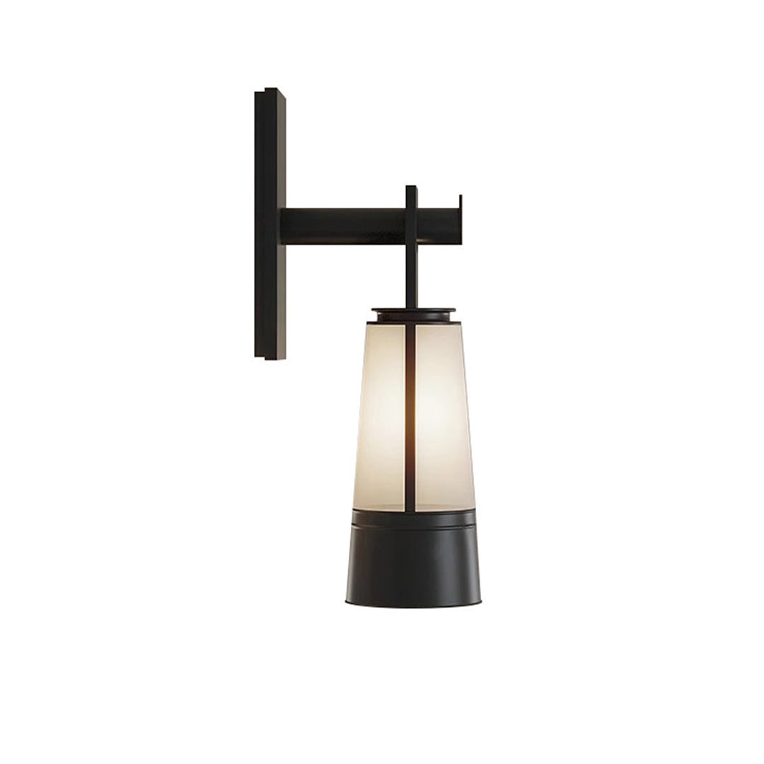 Modern Minimalist Wall Sconce — Black Iron, Glass Shade, 12W LED E27, 3000K Hardwired