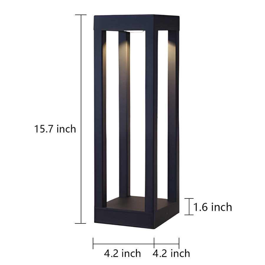 7w black aluminum led landscape bollard lights with 4 beam design for your garden
