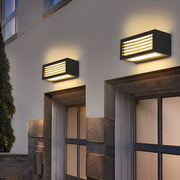 Modern Rectangular Outdoor Wall Sconce — Black Die-Cast Aluminum, 12W LED, Waterproof