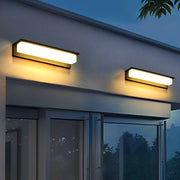 Modern Minimalist Rectangular Solar Wall Sconce — Aluminum, LED, IP54 Weatherproof, Warm White 3000K