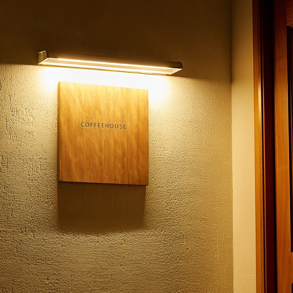 Modern Rectangular Solar Wall Sconce — Aluminum, Adjustable LED Signboard, IP65, 90° Rotatable