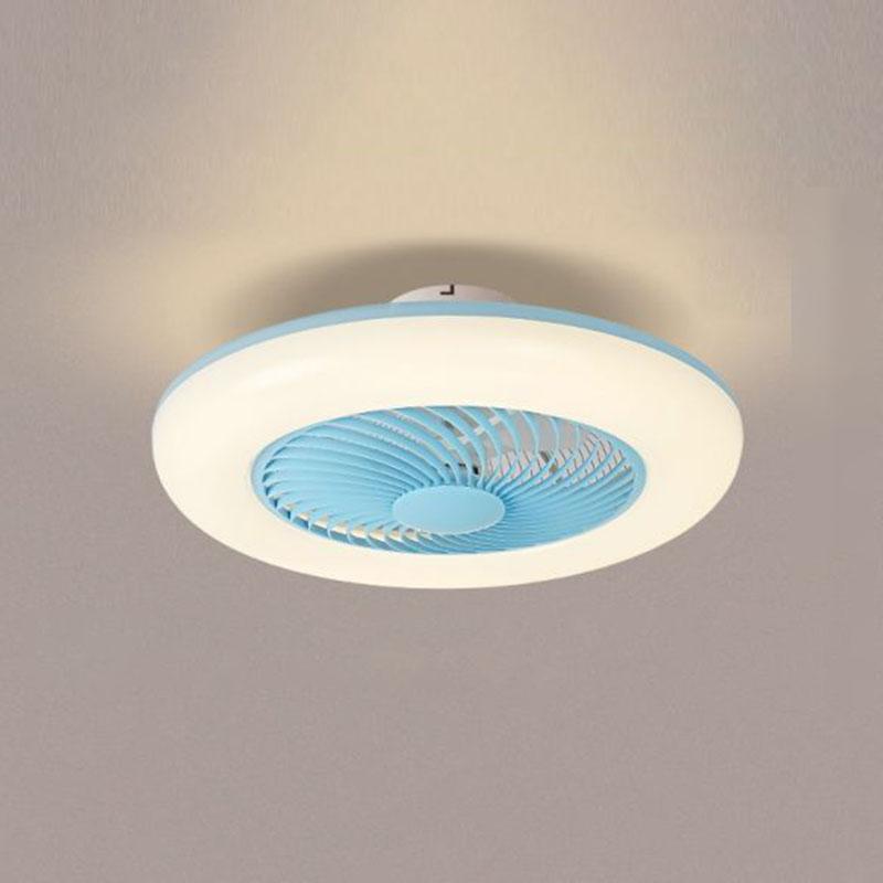 Contemporary Round Bladeless Ceiling Fans with LED Lighting for Flush Mount Installation