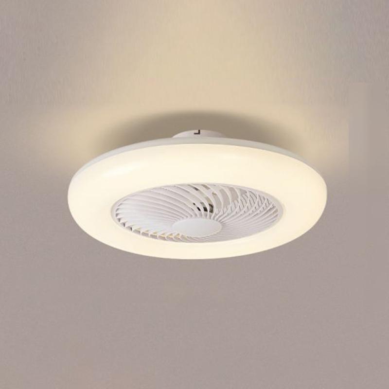 Contemporary Round Bladeless Ceiling Fans with LED Lighting for Flush Mount Installation
