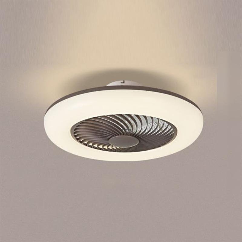 Contemporary Round Bladeless Ceiling Fans with LED Lighting for Flush Mount Installation