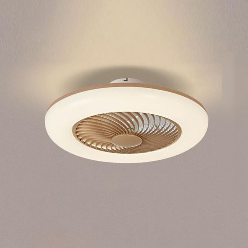 Contemporary Round Bladeless Ceiling Fans with LED Lighting for Flush Mount Installation