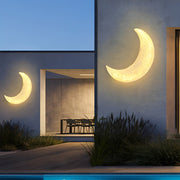 Moon Outdoor Wall Sconce — Resin, LED Warm White 3000K, Waterproof, 16" × 24"