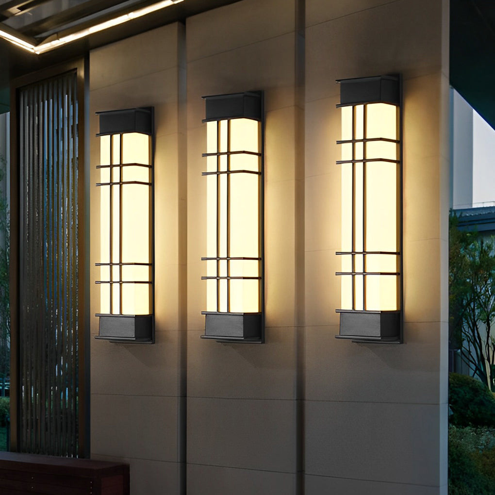 Rectangular Traditional Outdoor Wall Sconce — Black Galvanized Steel, LED 3000K, IP Weatherproof