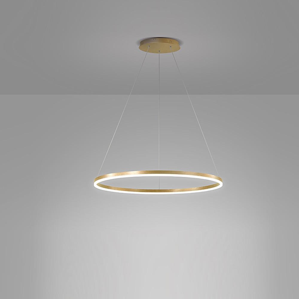 Modern Black LED Ring Chandelier — Aluminum, Acrylic Diffuser, Three-Color Dimmable, 16"/24"/31"