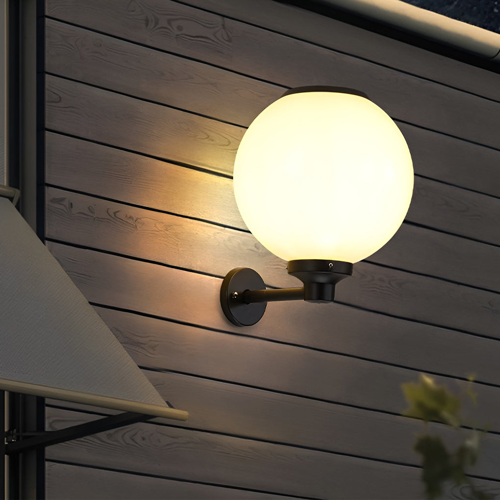 Modern Round Solar Outdoor Wall Sconce — Die-Cast Aluminum, Three-Step Dimming (3000K / 4500K / 6000K), IP-Rated Weatherproof