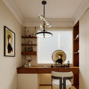 Glass Ball Cluster Pendant — Matte Black, 5-Light LED, 3000K Warm, 11" or 19"