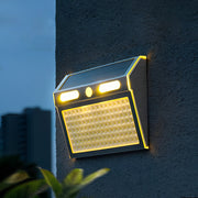 Rectangular Solar Outdoor Wall Sconce — Stainless Steel, LED, Motion Sensor, IP65, 4-Mode, 6500K