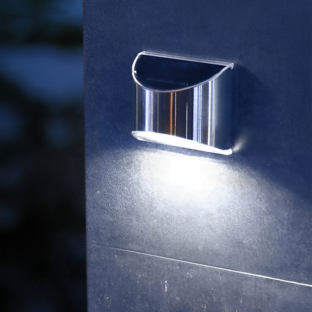 Minimalist Solar Outdoor Wall Sconce — Stainless Steel, IP44 Waterproof, 3000K / 6000K