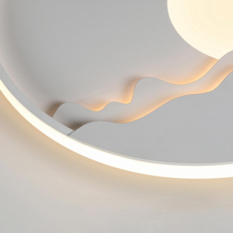 Moon Pattern LED Wall Sconce — Aluminum & PMMA, 30W, 16", Three-Step Dimming