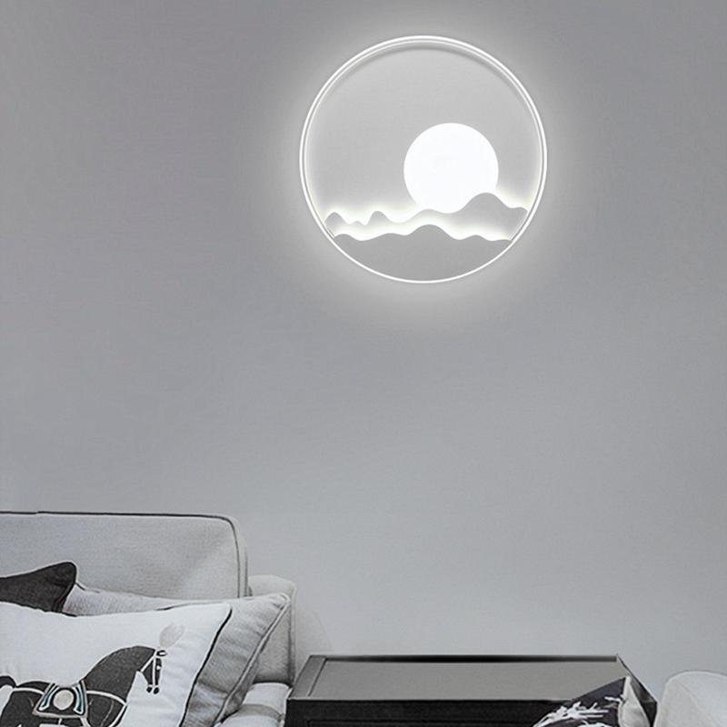 Contemporary Aluminum LED Wall Sconce with Moon Pattern Design
