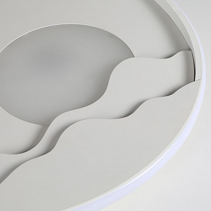 Moon Pattern LED Wall Sconce — Aluminum & PMMA, 30W, 16", Three-Step Dimming