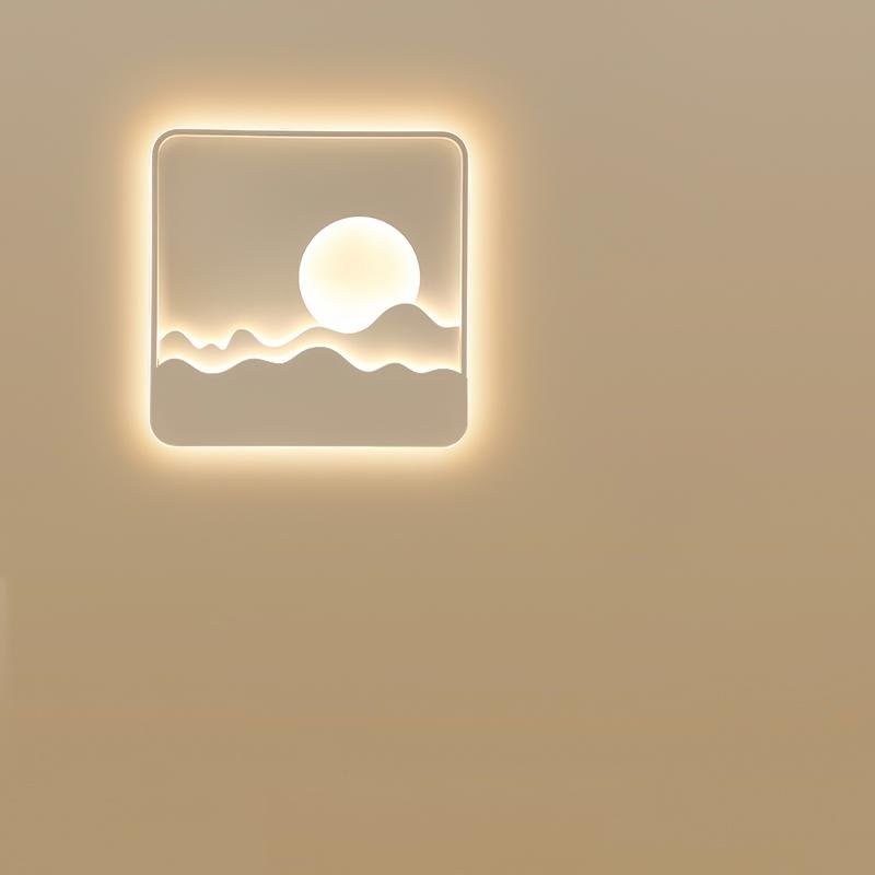 Moon Pattern LED Wall Sconce — Aluminum & PMMA, 30W, 16", Three-Step Dimming