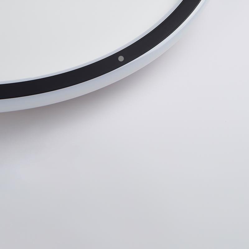 Industrial Round Black-Framed LED Flush-Mount — Aluminum, Stepless Dimming, 20" or 30"