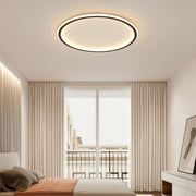 Industrial Round Black-Framed LED Flush-Mount — Aluminum, Stepless Dimming, 20" or 30"
