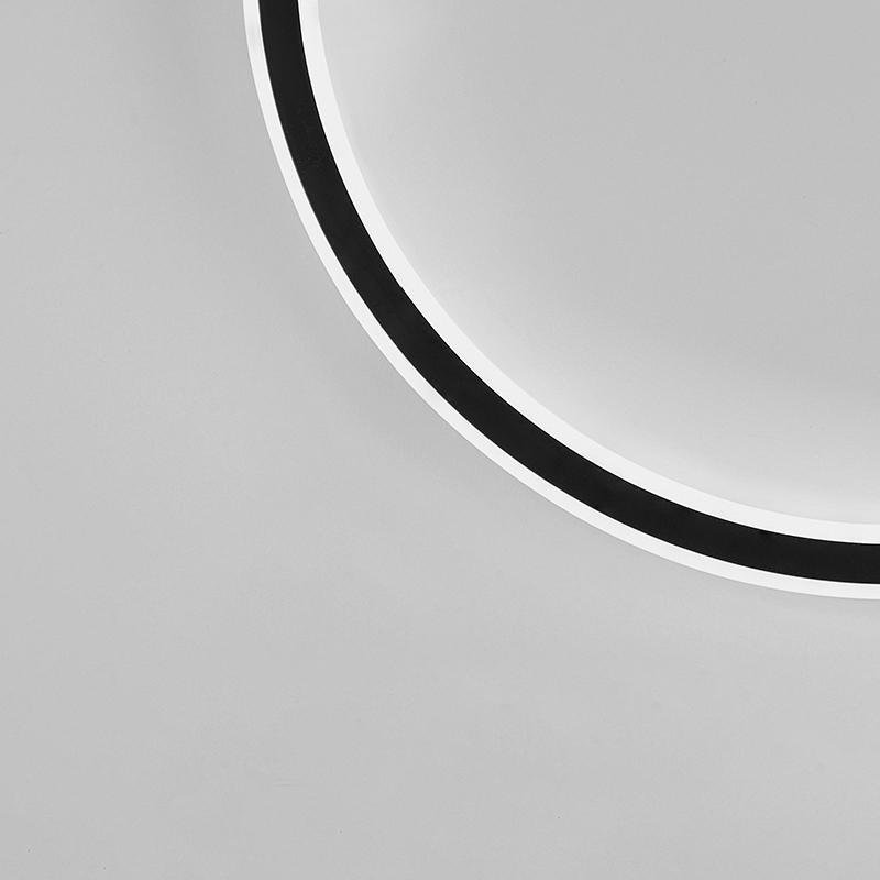 Industrial Round Black-Framed LED Flush-Mount — Aluminum, Stepless Dimming, 20" or 30"