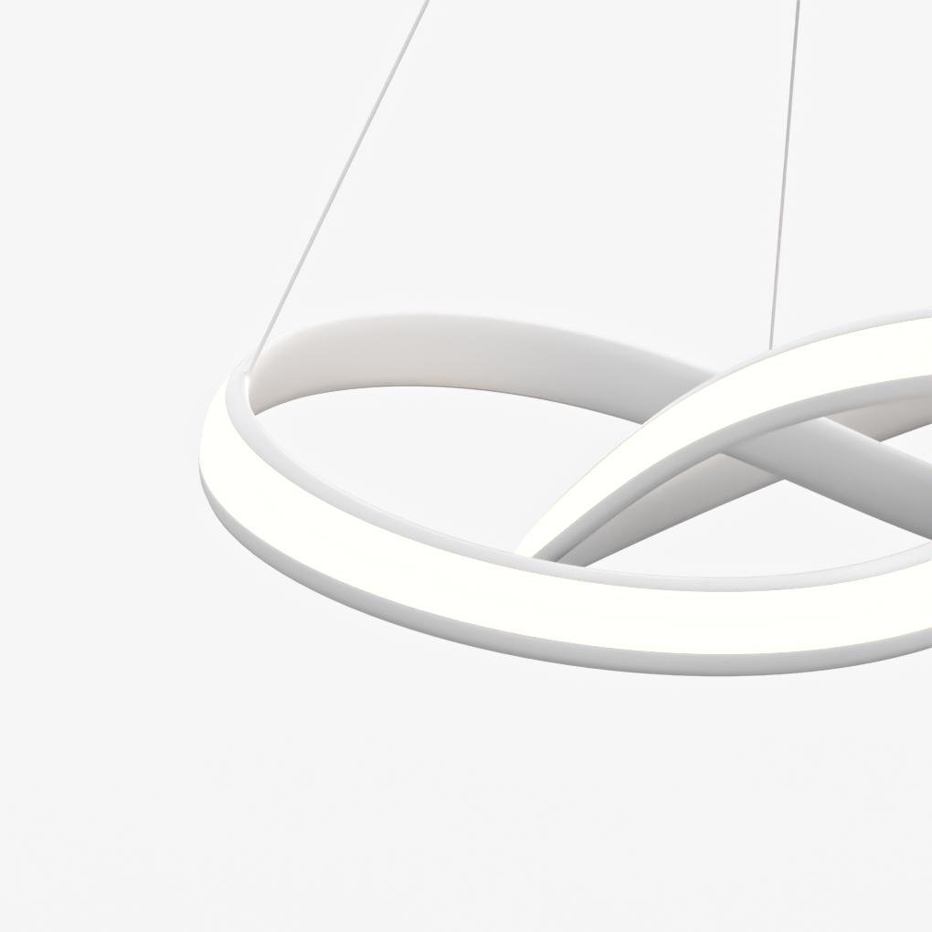 Ribbon-Style Chandelier — Aluminum, Integrated LED, Three-Color Dimming, Remote Control, 20" or 24"