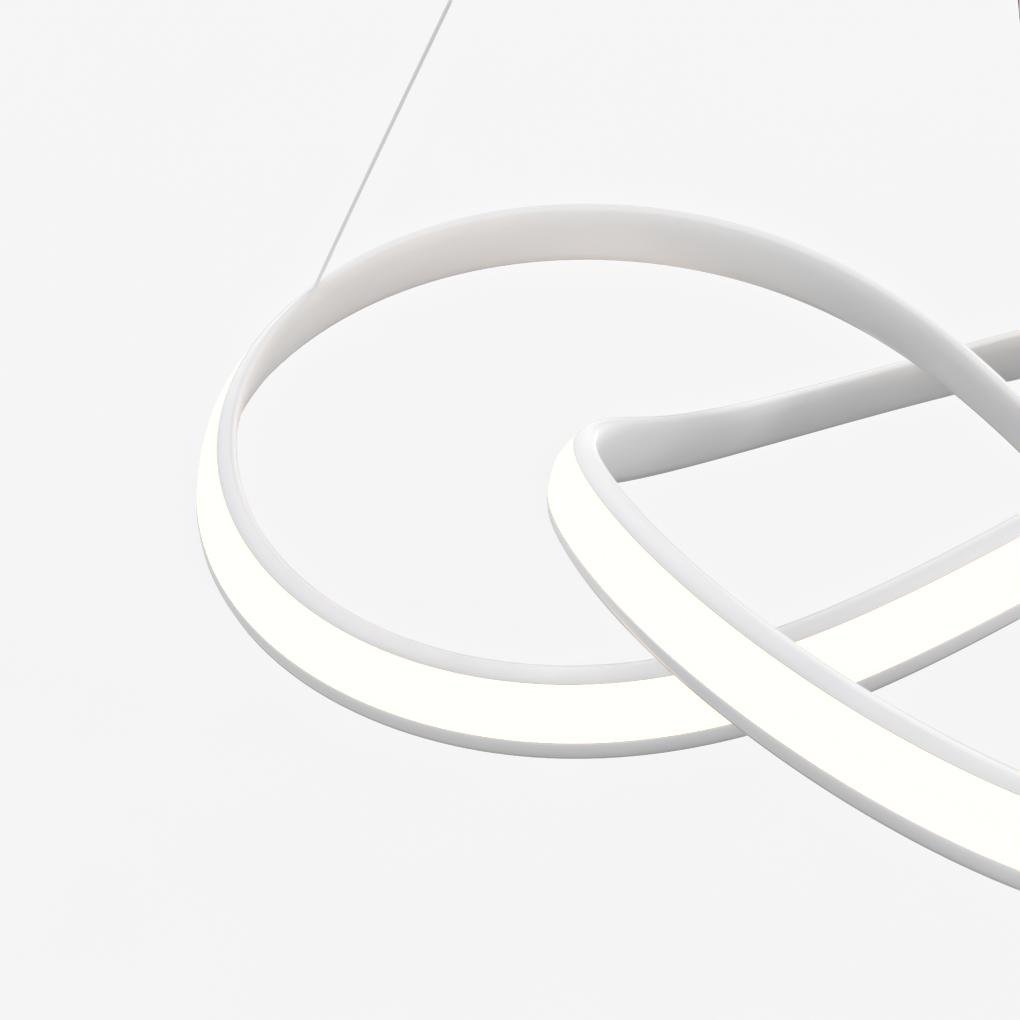 Ribbon-Style Chandelier — Aluminum, Integrated LED, Three-Color Dimming, Remote Control, 20" or 24"
