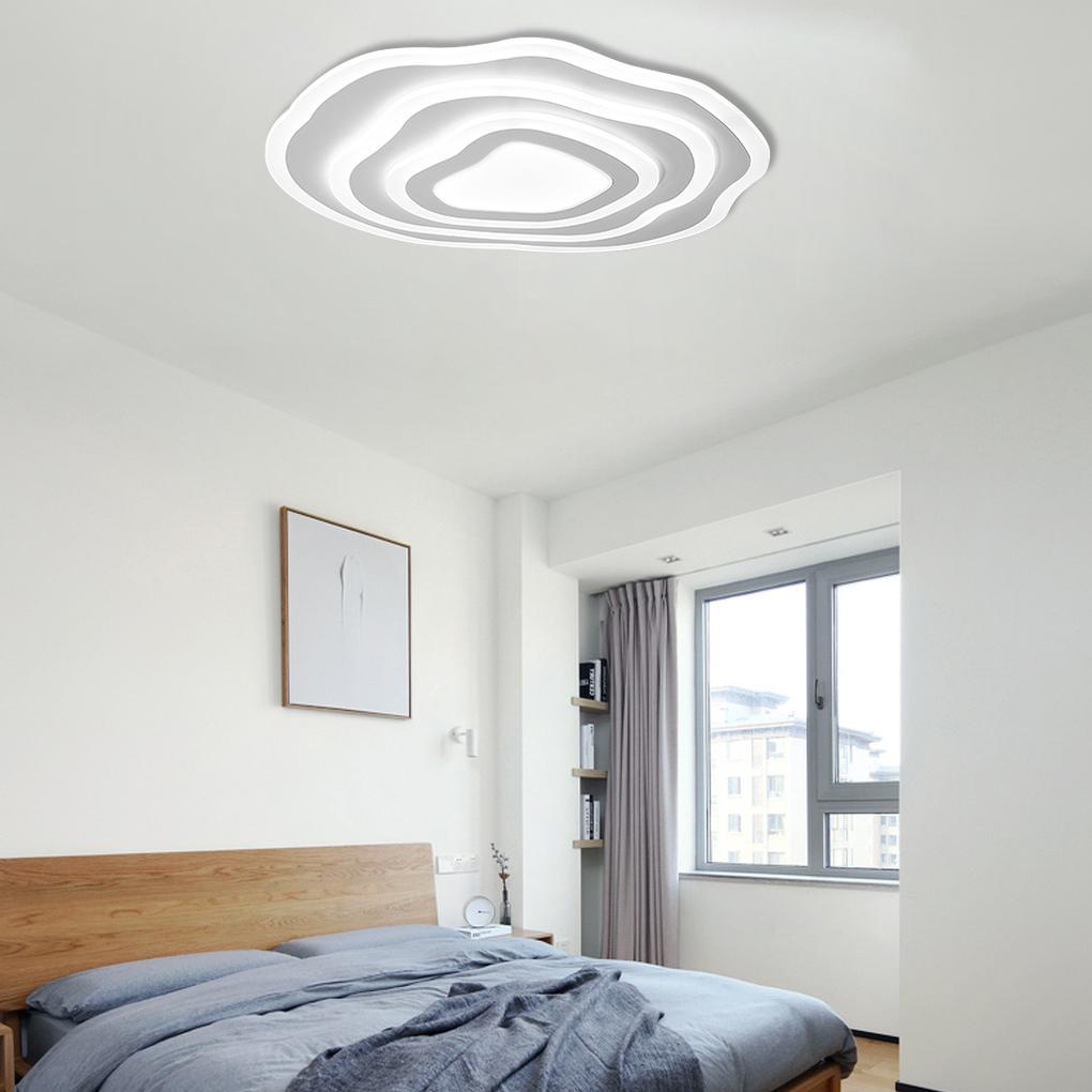Rippled Concentric-Circle LED Flush-Mount Ceiling Light — Iron and PMMA, 20" or 30", Dimmable with Remote, 3000K–6000K