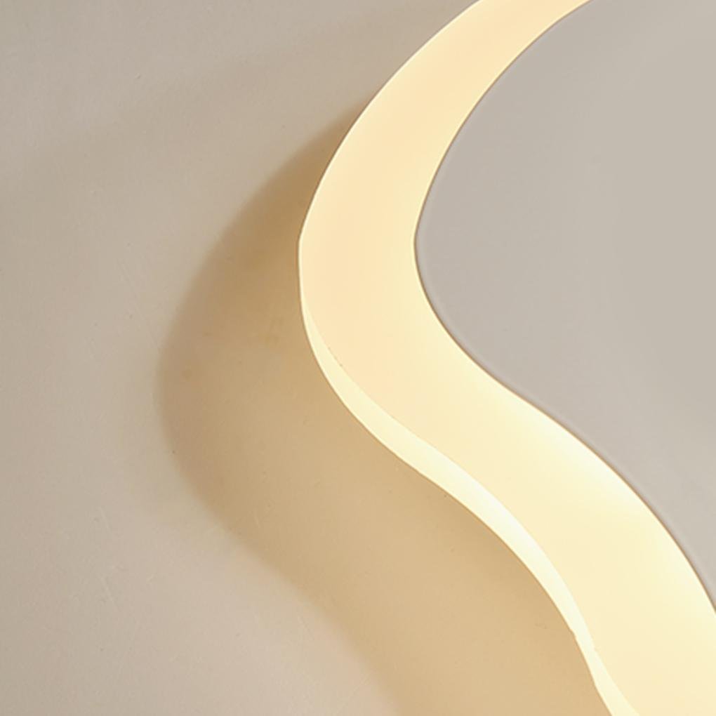 Rippled Concentric-Circle LED Flush-Mount Ceiling Light — Iron and PMMA, 20" or 30", Dimmable with Remote, 3000K–6000K