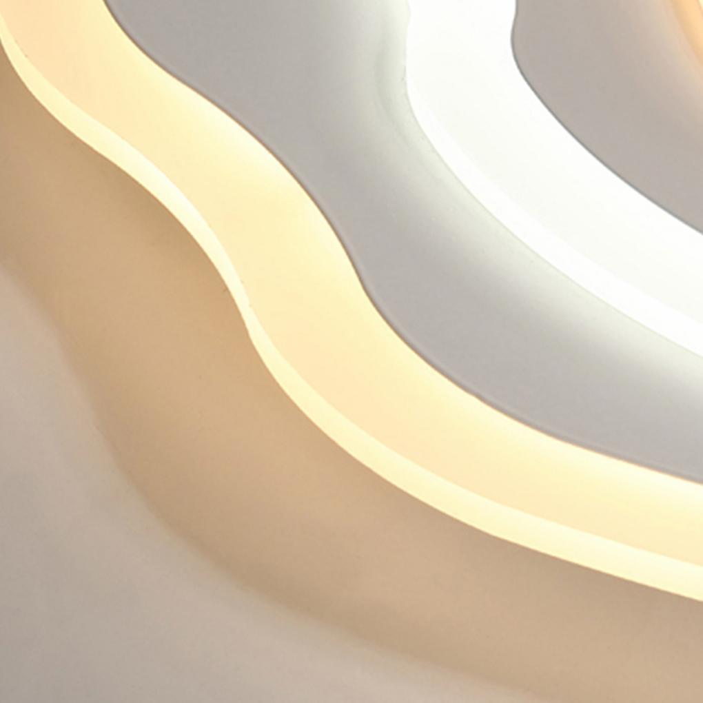 Rippled Concentric-Circle LED Flush-Mount Ceiling Light — Iron and PMMA, 20" or 30", Dimmable with Remote, 3000K–6000K