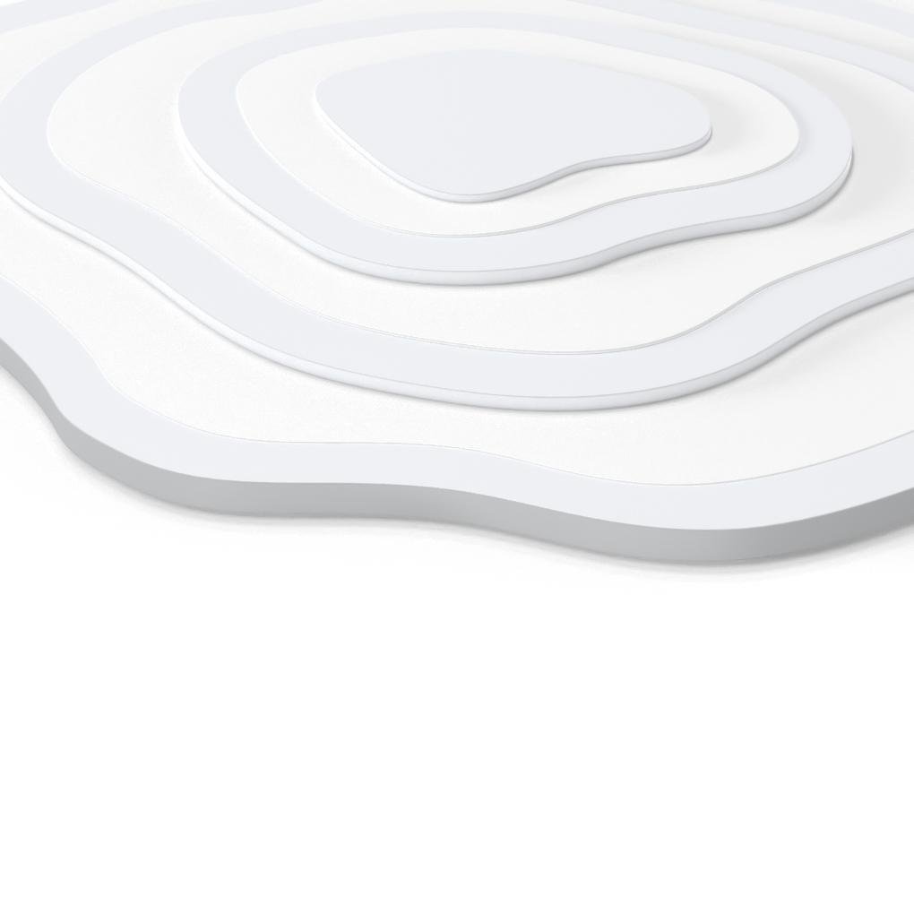 Rippled Concentric-Circle LED Flush-Mount Ceiling Light — Iron and PMMA, 20" or 30", Dimmable with Remote, 3000K–6000K